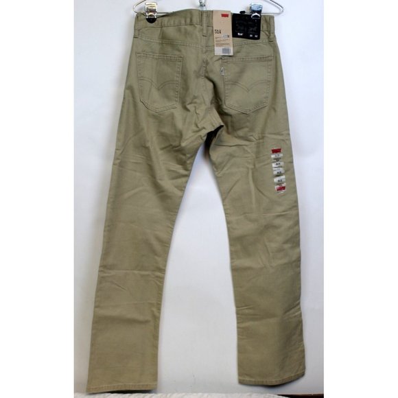NWT Levis 514 Straight Leg Khaki Pants Slim Fit Mens Waist Size 30 100% Cotton - Picture 2 of 6